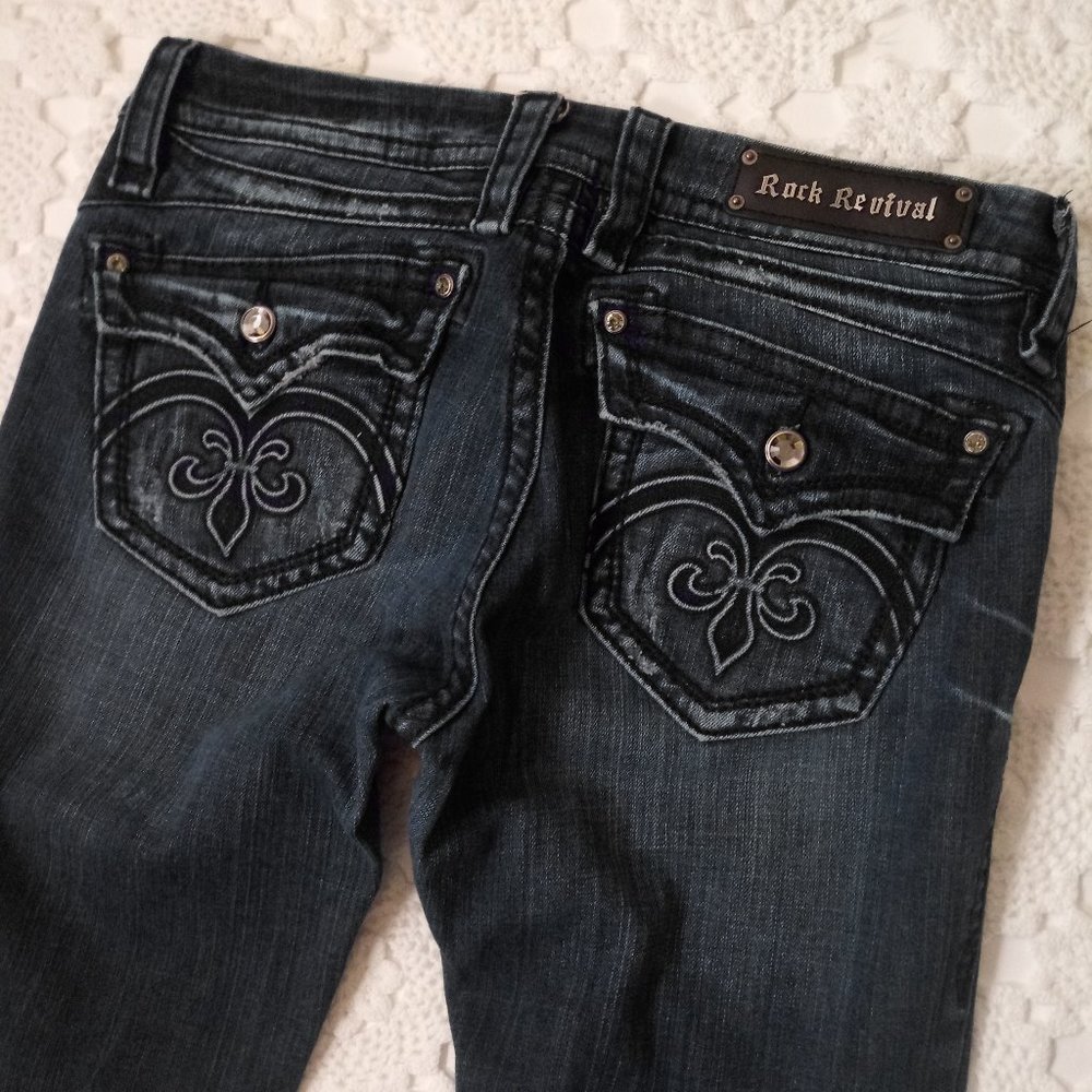 Rock Revival Dark Blue Straight Leg Jeans - Picture 2 of 7
